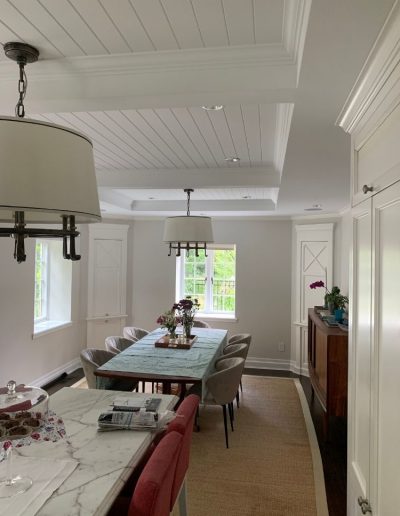 Peintres professionnels Grand Montréal - Peinture résidentielle plafond en lattes de bois